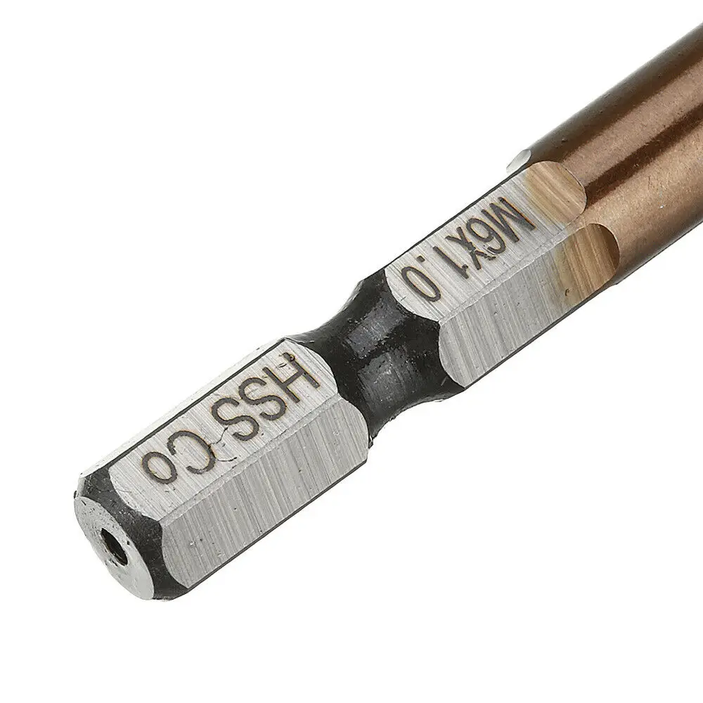 6 шт M3 M10 Метчик сверла HSSCO M35 кобальта краны метрических Комбинации бит 1/4 &quotв