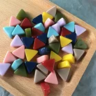 Оптовая продажа 80 шт. 15*18 мм Геометрическая треугольная форма сплошные цвета кабошон пластырь наклейка орнамент для одежды Бисероплетение материал