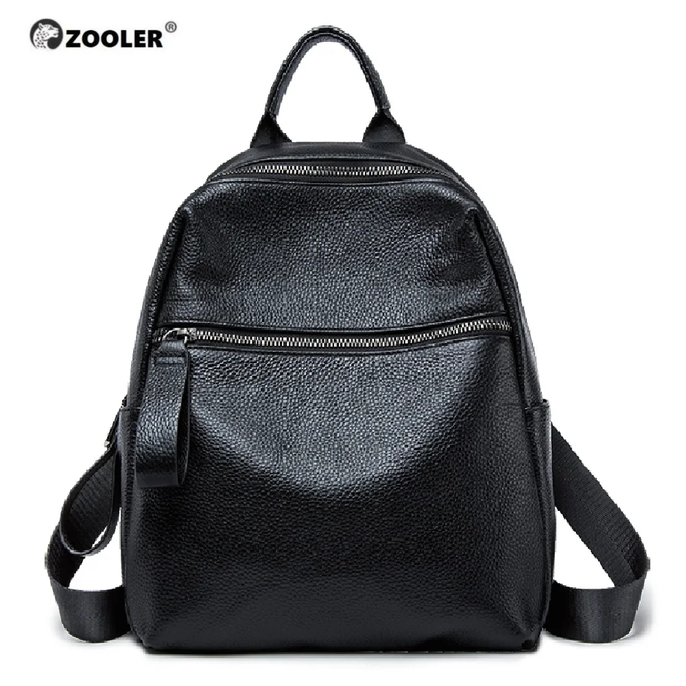 

ZOOLER 100% Real Genuine Cow Leather Backpack Black Women Backpack 2020 New First Layer Cowhide Book Bag Mochila Bolsas#W201