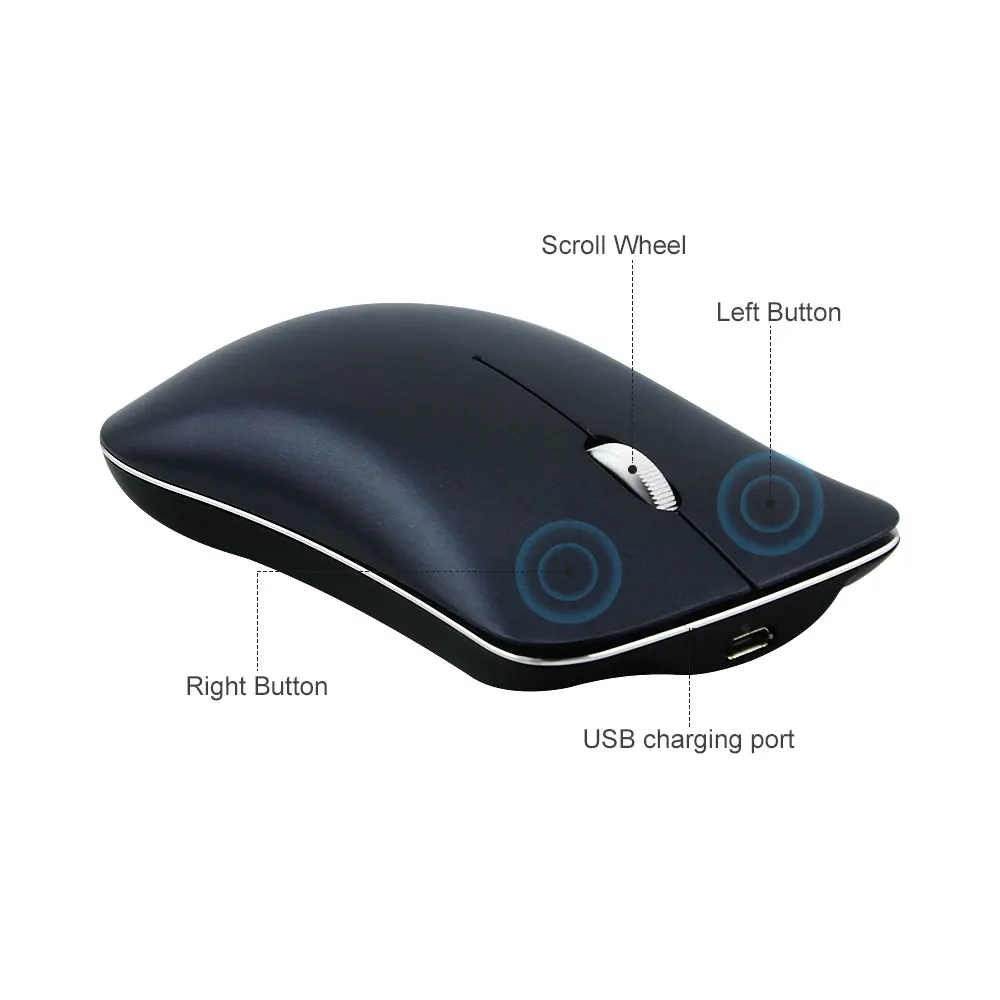 CHYI ультра-тонкая Bluetooth мышь 5 0/3 0 USB офисная эргономичная ПК геймер оптическая 1600DPI