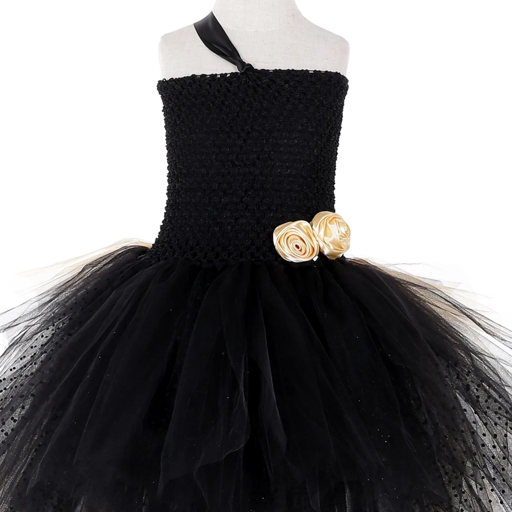 Детское платье-пачка со шлейфом с цветами | Детская одежда и обувь