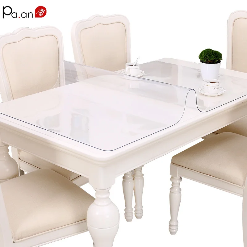 

Pa.an Soft Plastic Glass Tablecloth Waterproof Transparent PVC Table Cover Coffee Mat Crystal Plate Anti-scalding Oil-proof