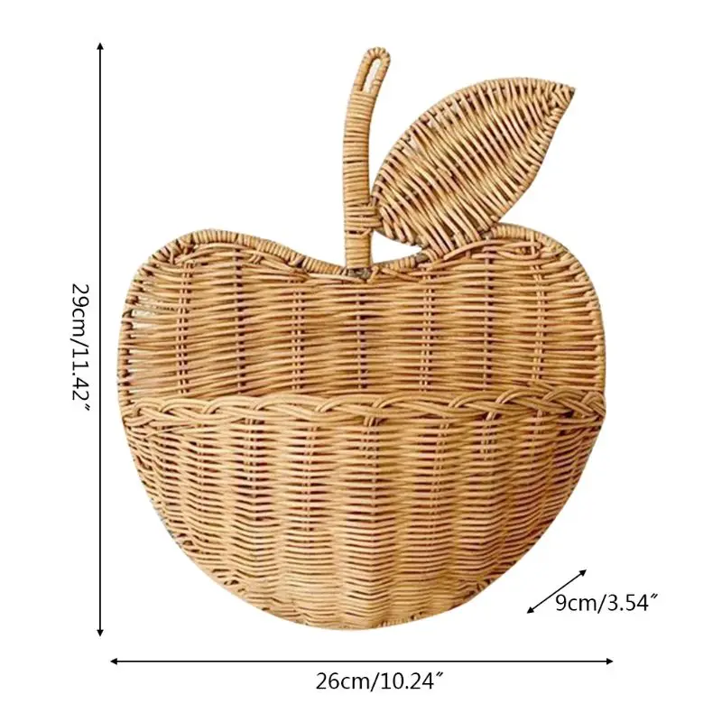 

Fruit Shape Storage Organizer Rattan Basket Kids Flower Wicker Hand Woven Cute Picnic Hanging Clothing Home Decor