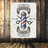 retro tattoo haircut poster banner flag music poster wall hanging tapestry stickers hd canvas print art barber shop home decor