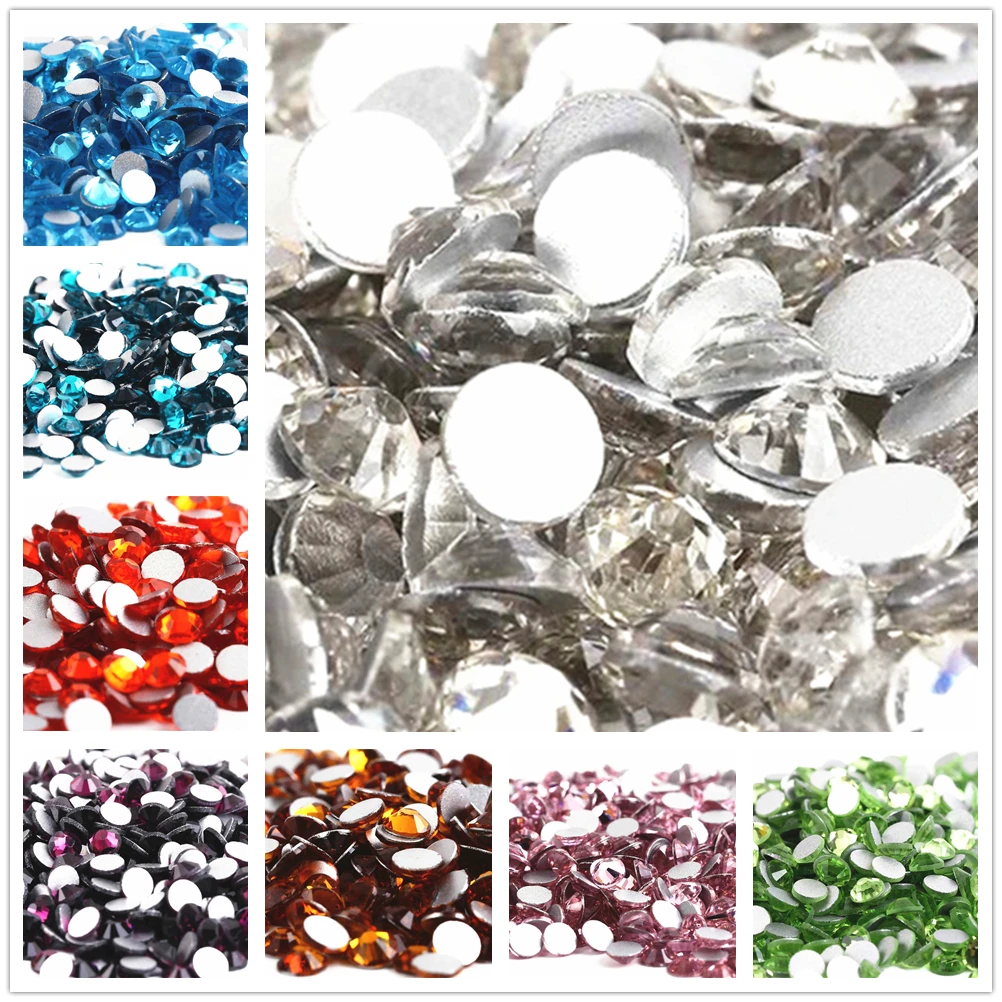 

Super Shiny 288pcs/bag, ss34 (7.0-7.3mm Multicolor Non Hotfix 3D Nail Art stones Flat back Rhinestones glass nail art decoratio