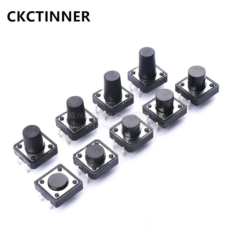 Сенсорный кнопочный переключатель 12*12*4 3/5/6/8/9/10/11/12/13/14 мм 4-контактный