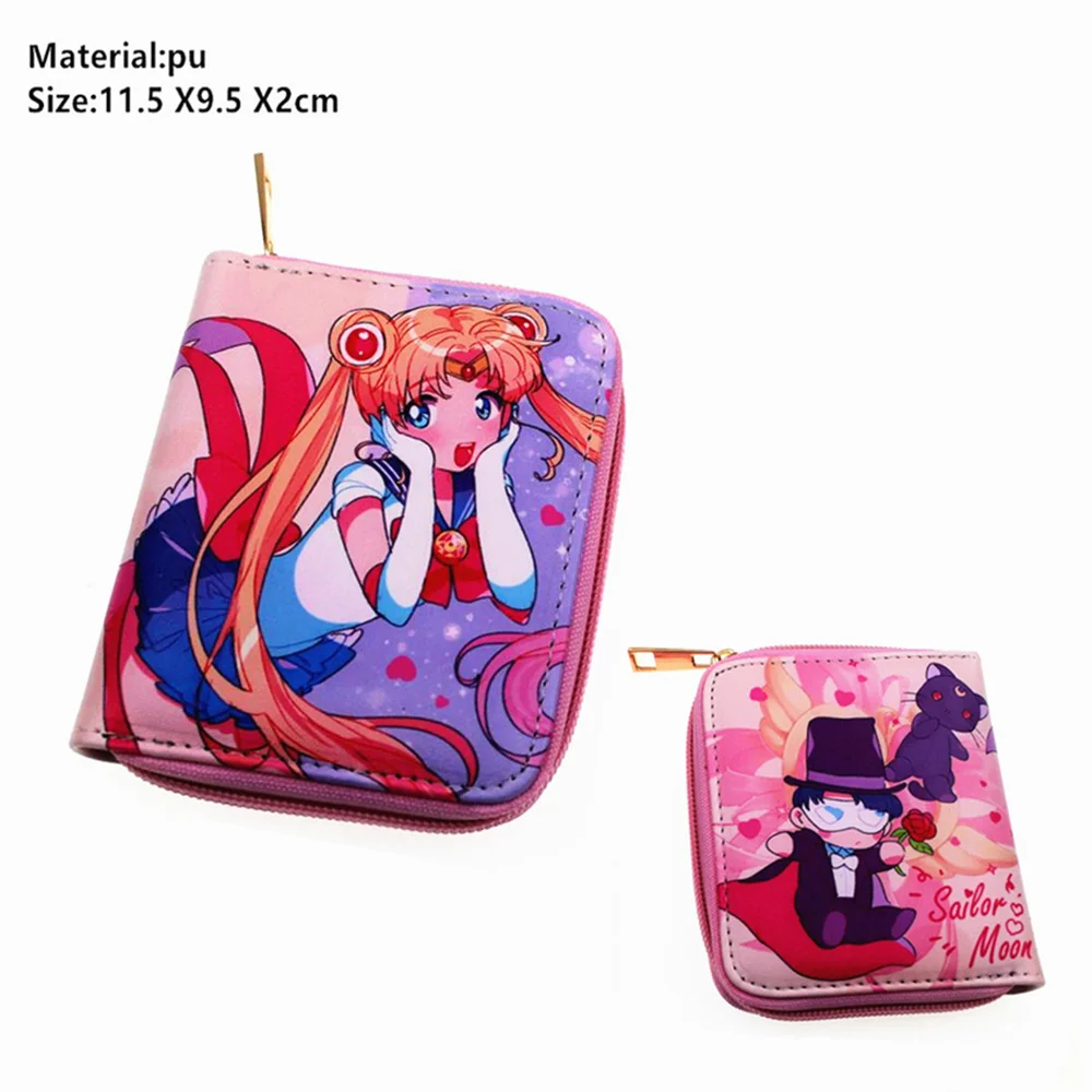 Мультфильм Аниме Кошелек Dragon Ball/stitch/Card Captor/Сейлор Мун/Марио/Кошмар перед Рождеством Pu на молнии Держатель для карт кошельки для монет