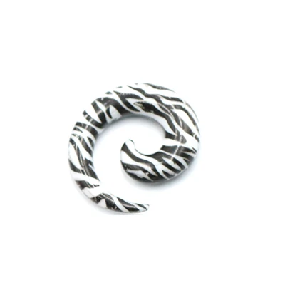 White Zebra Новинка, 2 шт., в стиле панк, акриловые, спиральные, конфетные, ушные приспособления, растягивающие пробки и туннели, расширители, пирсинг, ювелирные изделия, вечерние, подарок - Окраска металла: White Zebra