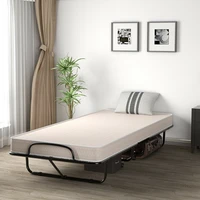 simple modern design rollaway guest bed powder coated durable steel frame smooth rolling wheels saving space folding beds