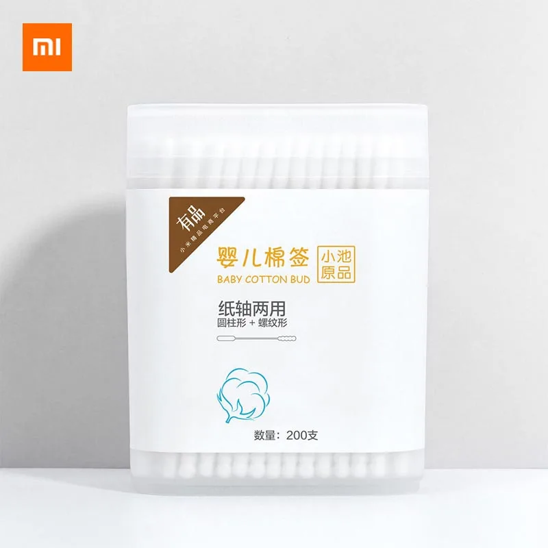 Xiaomi Mijia ватный тампон бумажная палочка две головы лижание уха дезинфекция острый хлопковый тампон специальный деревянный палочки для дома ребенка