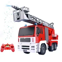 RC Car 2.4G Remote Control Car One-Button Water Spray Electric Fire Truck Toy Cars 660° Rotation Fire Engines Educational Toys