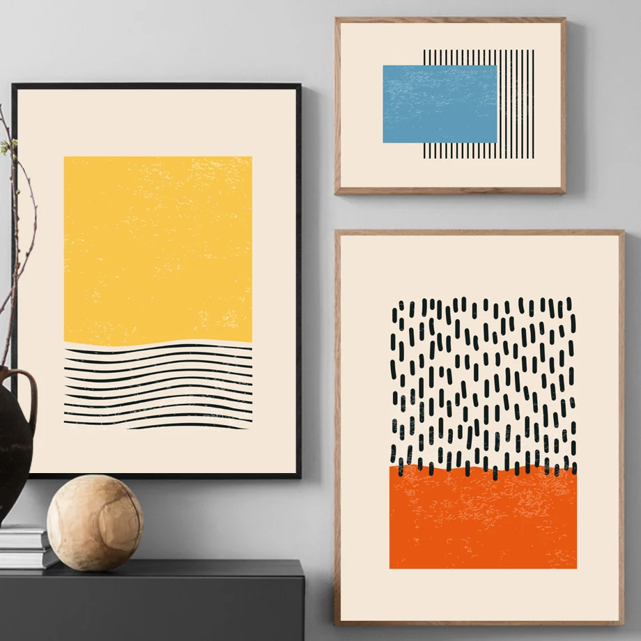 

Abstract Point Line Surface Round Nordic Posters And Prints Geometry Art Canvas Painting Wall Pictures For Living Room Decor