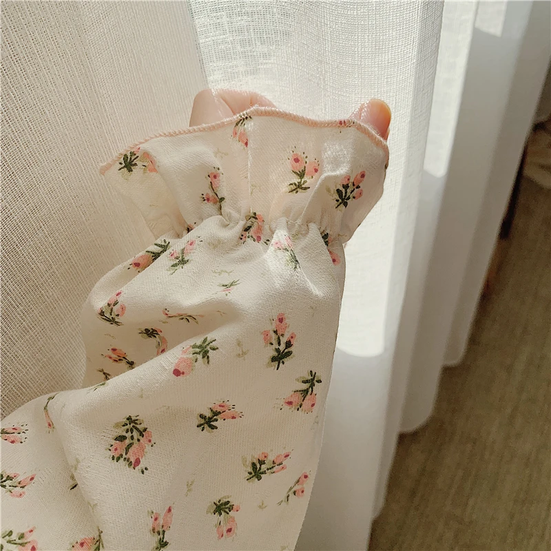 

cotton linene sleep dress women home clothes long sleeve peter pan collar floral print nightgown autumn loose nightdress Y082