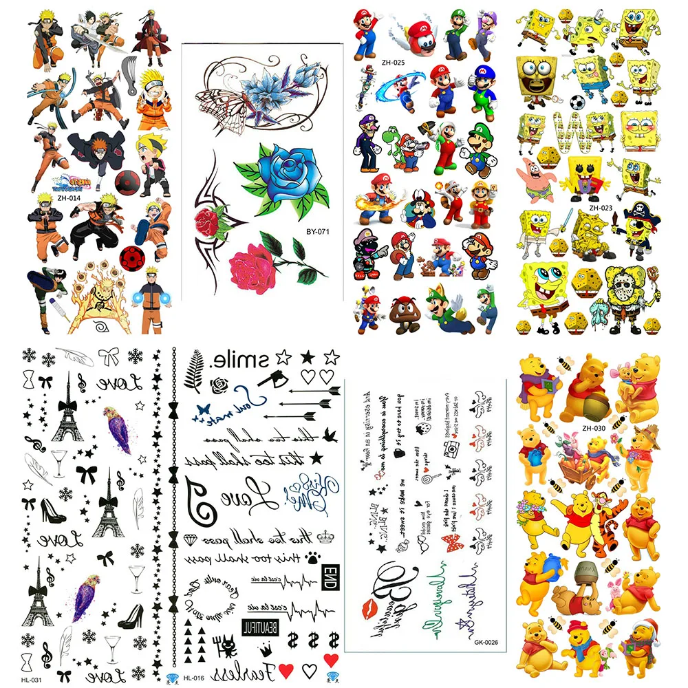 Водостойкие татуировки для детей поддельные женщин водонепроницаемые временная