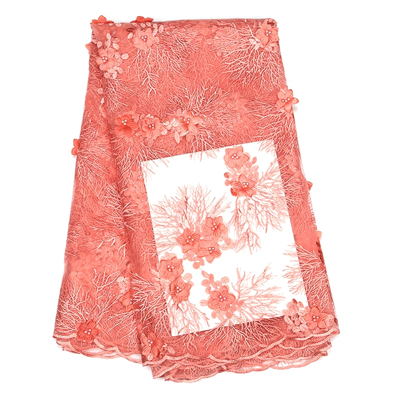 Новая вышивка 3D Высококачественная кружевная ткань африканская переводная