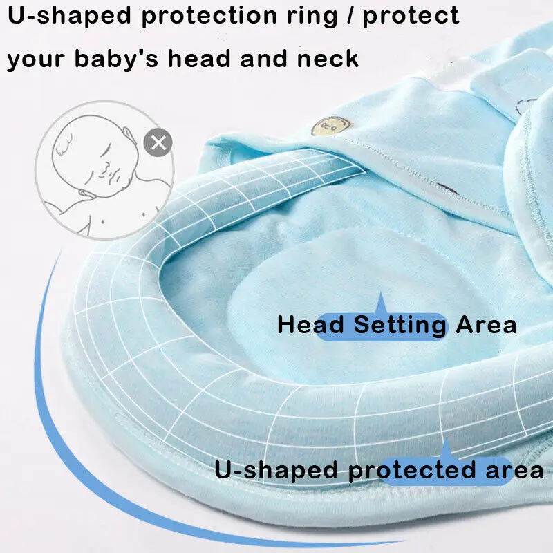 Manta de algod&oacute;n para beb&eacute; reci&eacute;n nacido, saco de dormir c&aacute;lido de invierno con dibujos animados para ni&ntilde;o peque&ntilde;o, envoltura para cochecito de beb&eacute; de 0 a 8M-4