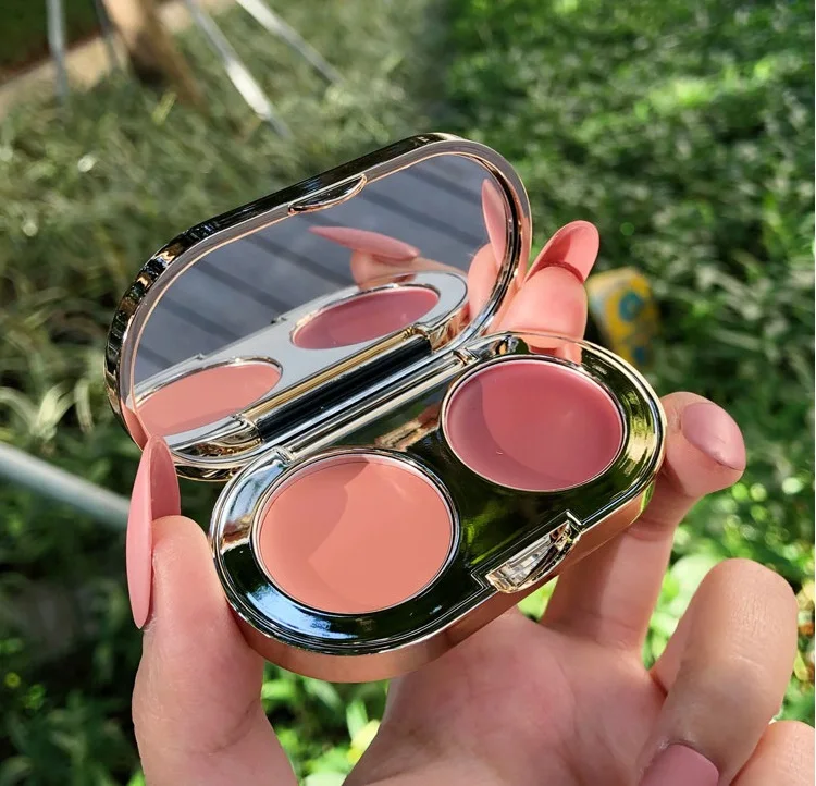 2 цвета Румяна для лица Палитра кремовый пигментированные румяна щек