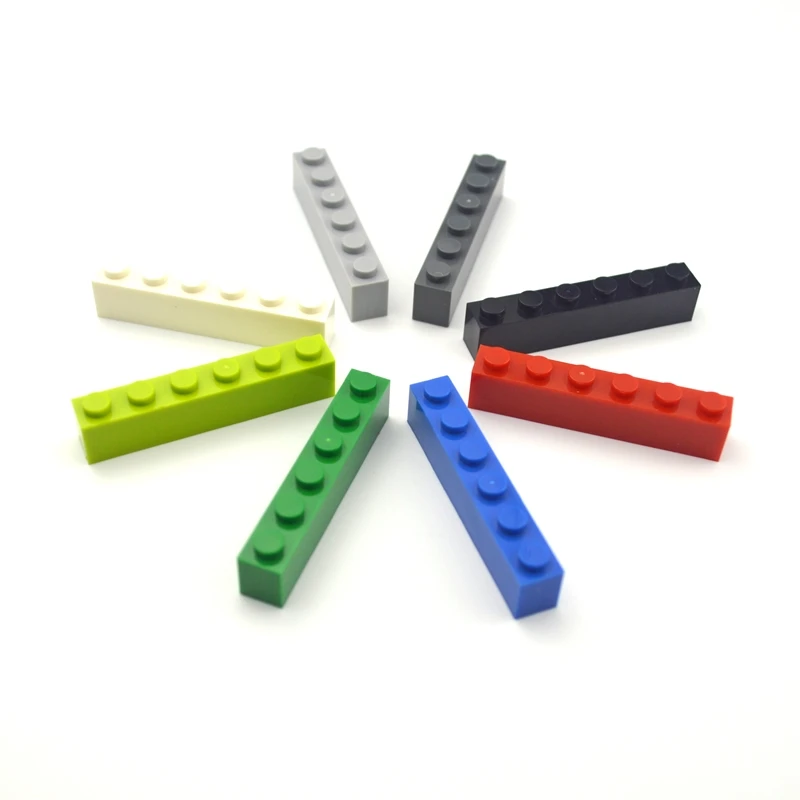 

1*6 Dots Thick bricks 40pcs multiple color Educational Creative DIY Bulk Building Blocks Set Compatible All Brands classic parts