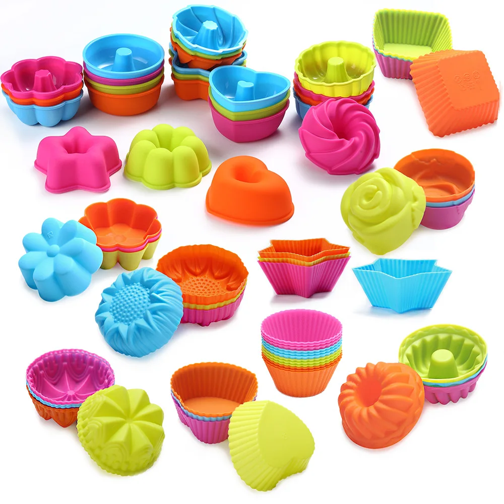 

24/36 Pcs Pumpkin Muffin 3D Cake Cup Silicone Cupcake Paper Mold Nonstick Baking Tools Cupcake Mold Baking Tools WY