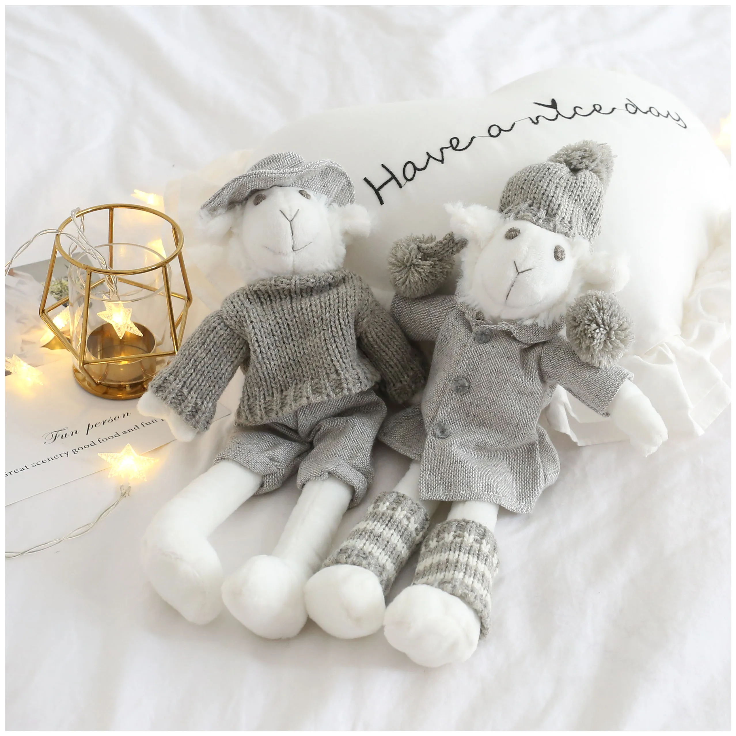 32 см плюшевая овечка ягненок парные вязаные игрушки ручной работы куклы Малыш