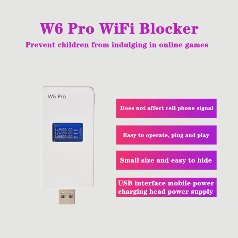 

W6 Pro Полнодиапазонный глушитель Wi-Fi блокирует маршрутизатор интернет-сигнал 2,4G + 5,2G + 5,8G Wi-Fi Bluetooth точка доступа беспроводной глушитель