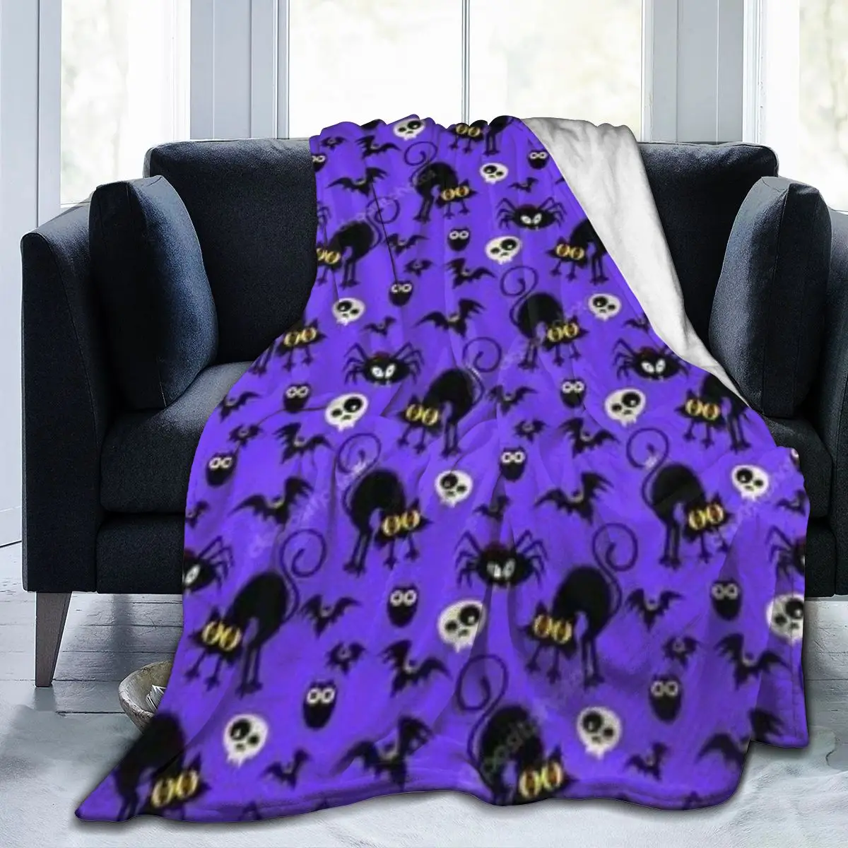 

Nightmare before Christmas, dark blue coral fleece blanket, flannel bed and sofa, office fall/winter bed linen, home furnishings