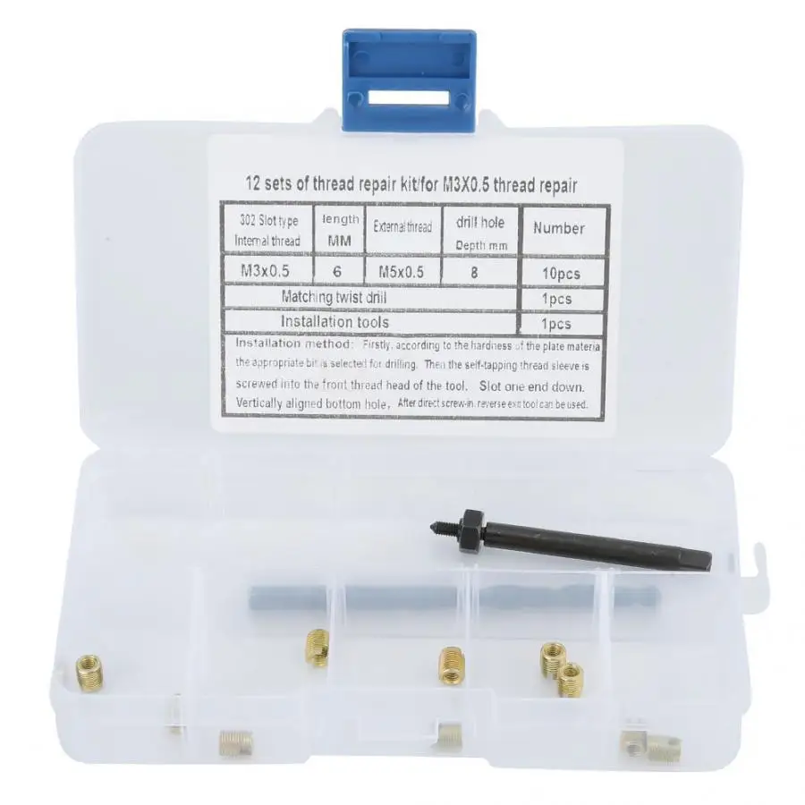 12 шт. болты с резьбой для Ремкомплект саморез вставки резьбы + витой Сверл Из