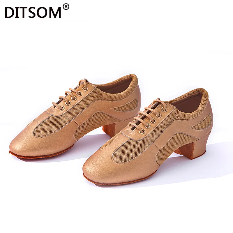 

2022 High Quality Cow Leather and Net Latin Dance Shoes Soft Breathable Ballroom Dance Shoe For Women Girls Summer Jazz Sneakers
