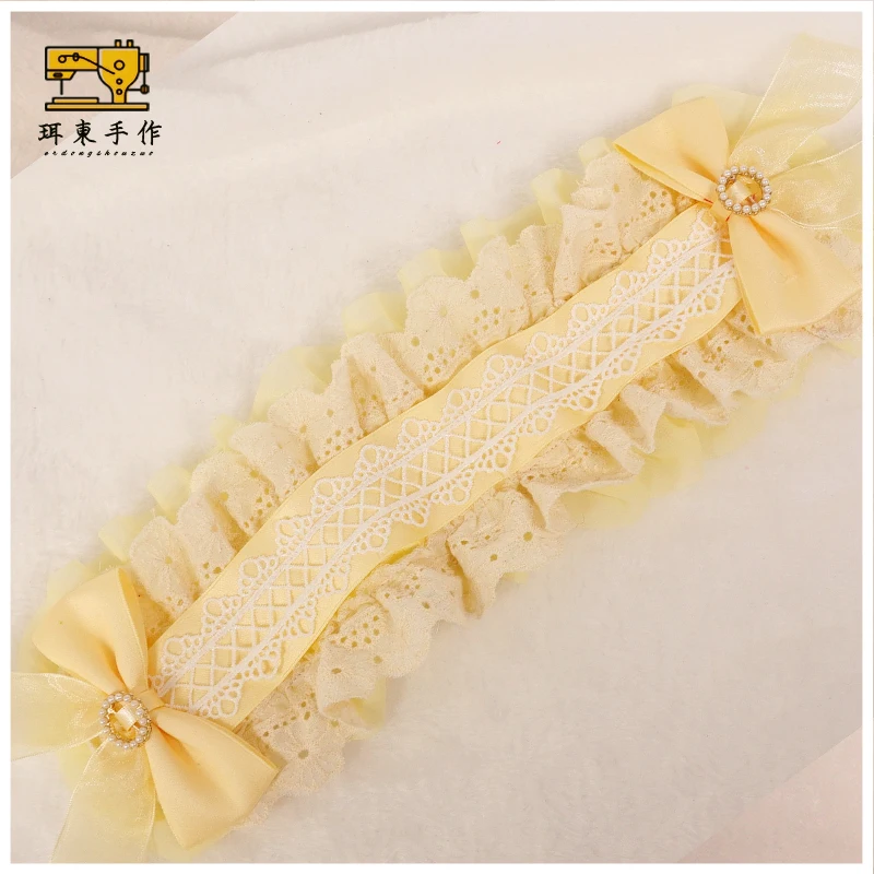 

Lolita Hair Accessories Beige Hair Band KC Headdress Lolita Small Bow Maid Lo Niang