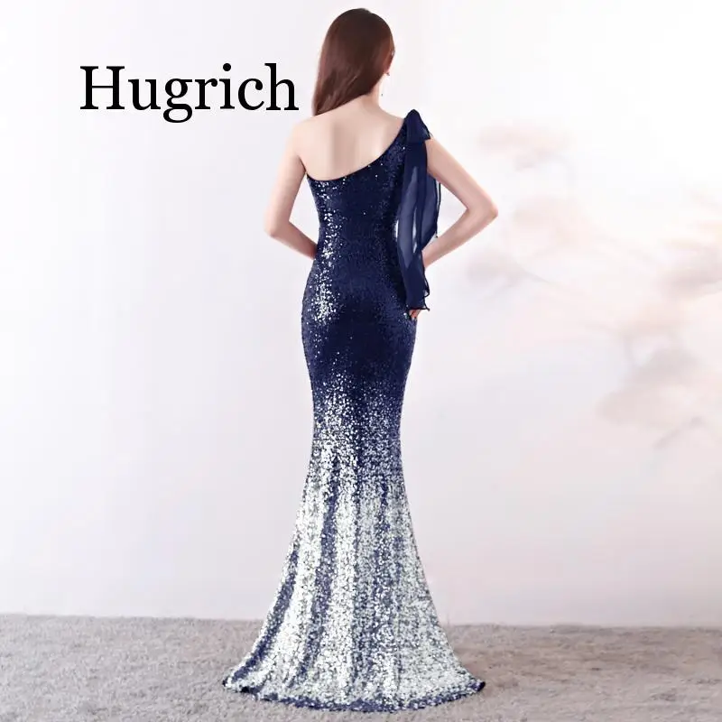 

Elegant Mermaid Long Dress 2020 Simple Colorful Sequin One Shoulder Sexy Party Dresses Gown