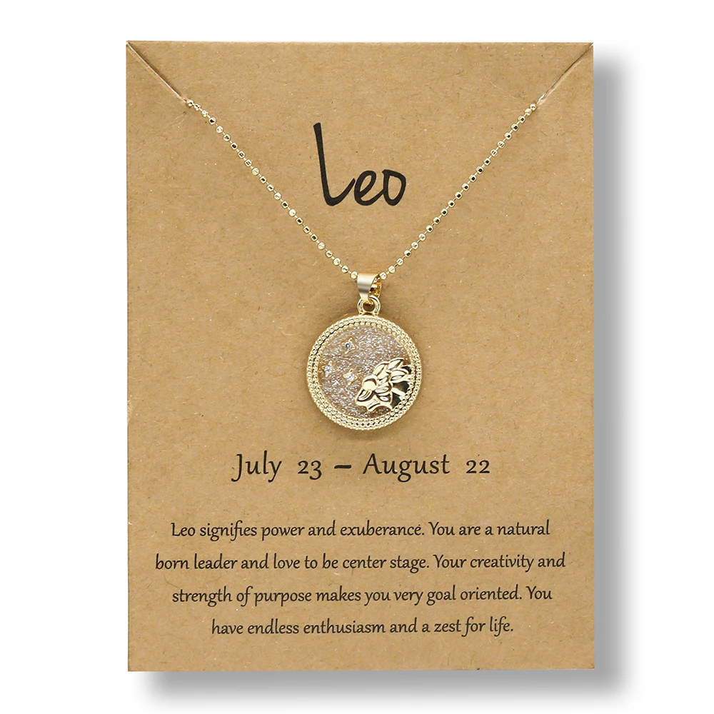 

1 PC Necklace Twelve Constellation Lucky Necklace Female White Fritillary Pendant Shell Clavicle Chain Necklace Fashion Accessor
