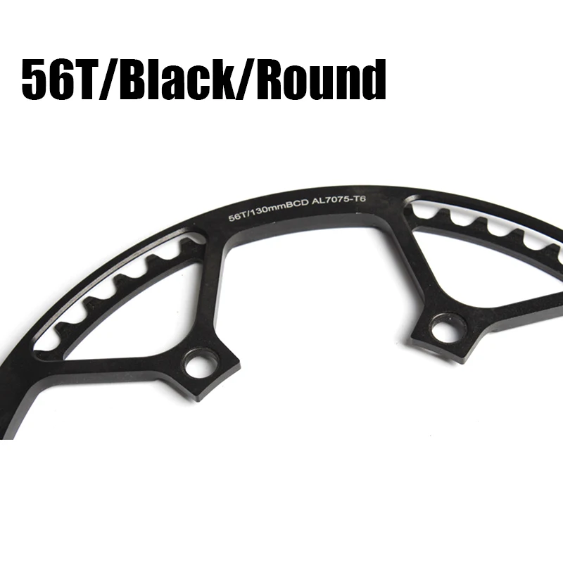 56T round Black Litepro Сверхлегкий 130 BCD 45T 47T 53T 56T 58T A7075 сплав BMX цепное кольцо складной велосипед BMX цепное колесо велосипед шатун зуб - Цвет: 56T round Black