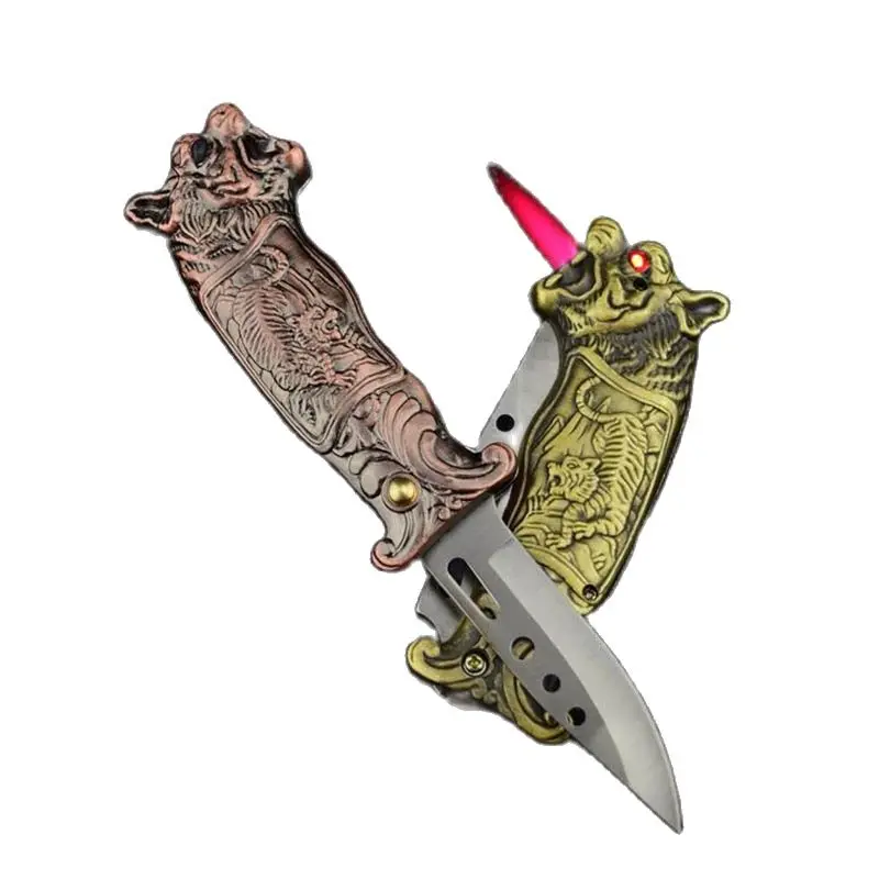 

Butane Windproof Lighter Torch Turbine Multifunctional Portable Folding Knife Lighter Field Tool Cigarette Accessories