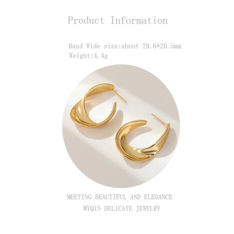 

Korean Luxury Irregular U Stud Earring 18k Gold Pendientes Stamp S925 Earring Set For Women Girl 2021 Trend Jewelry Office 2019