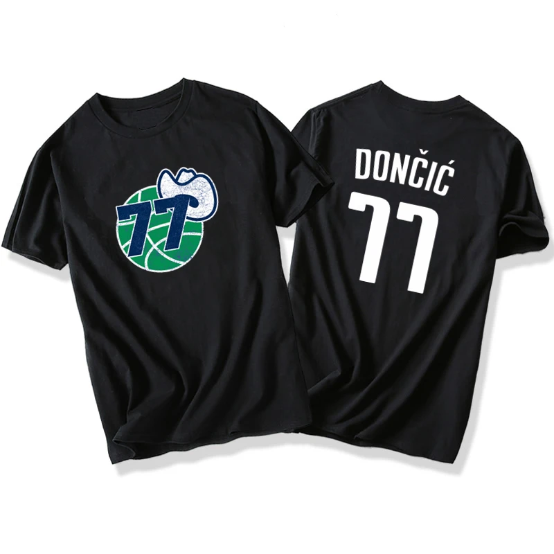Лука Doncic баскетбольная футболка из хлопчатобумажной ткани раздел футболки NO.77