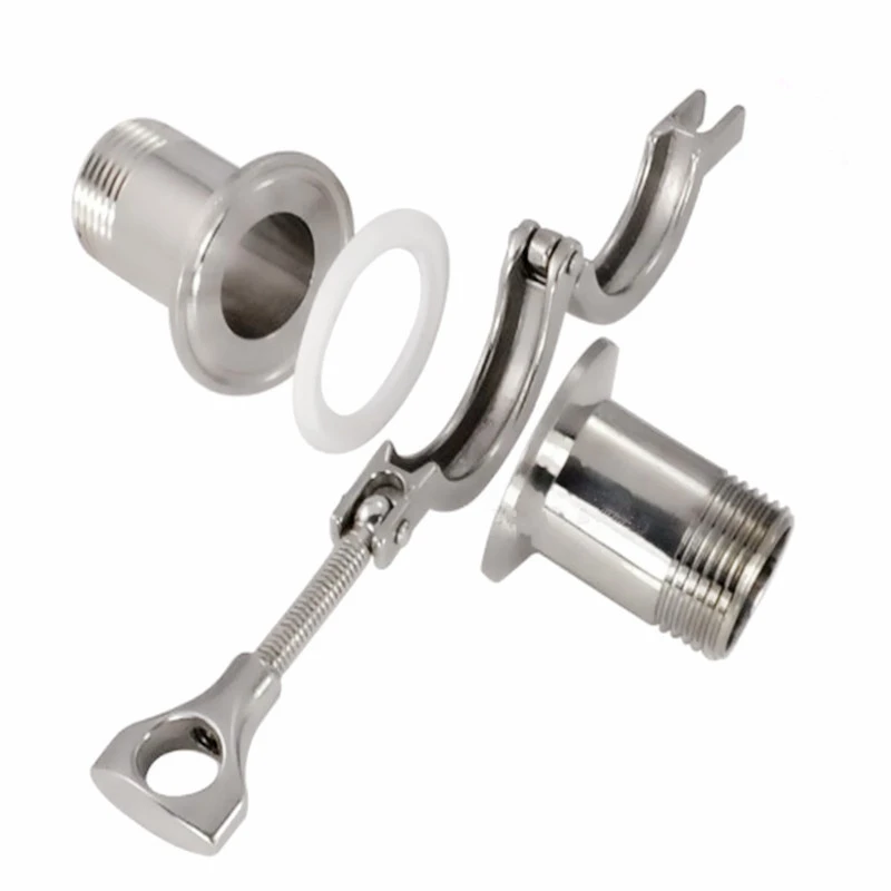 1 &quotDN25 санитарные мужские резьбовые фитинги ободок OD 50 5 мм + 5&quot Tri Clamp PTFE