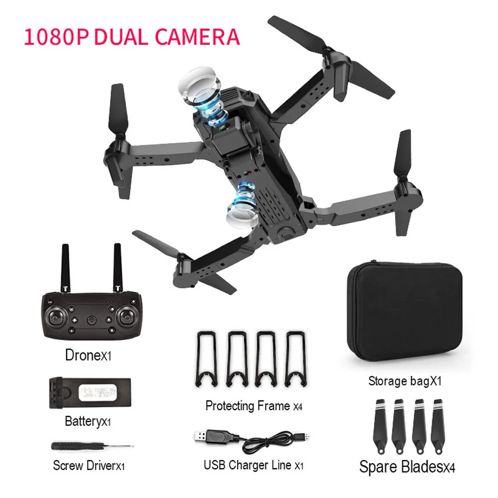 

E100 Fpv Drone Hd 4k Dual Camera With Wifi Rc Foldable Quadcopter Long Battery Life Quadrocopter With Dual Camera Remote Control