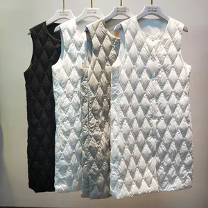 Женский пуховик без рукавов, куртка-парка на белом утином пуху, цвет в ассортименте