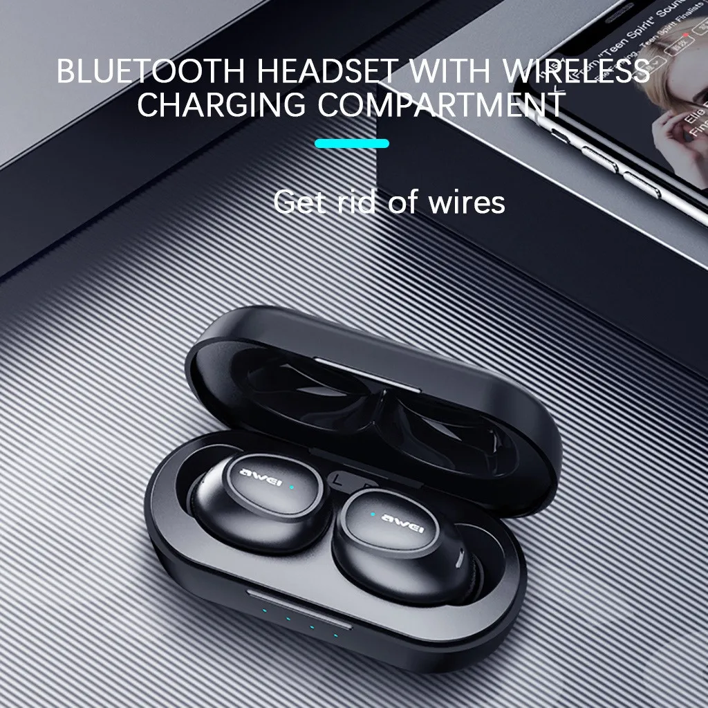 AWEI T16 Мини Bluetooth 5 0 гарнитуры беспроводные наушники вкладыши стерео IPX4