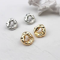 srcoi twisted hollow irregular round metal oval geometric stud earring 2020 new trendy exaggerate alloy stud earring for women