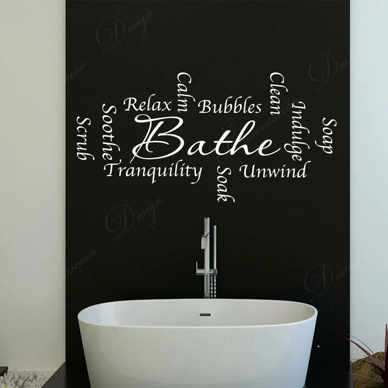 Наклейки на стену для ванной комнаты с надписью Soak Bathe виниловые наклейки