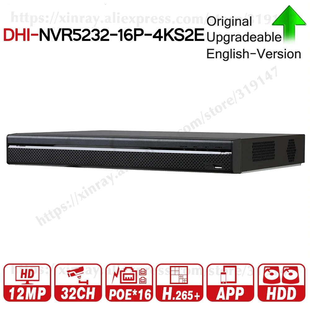 Dahua Pro 32CH NVR NVR5232-16P-4KS2E с 16CH PoE портом поддержка двухстороннего разговора e-POE 800M MAX сетевой видеорегистратор для системы