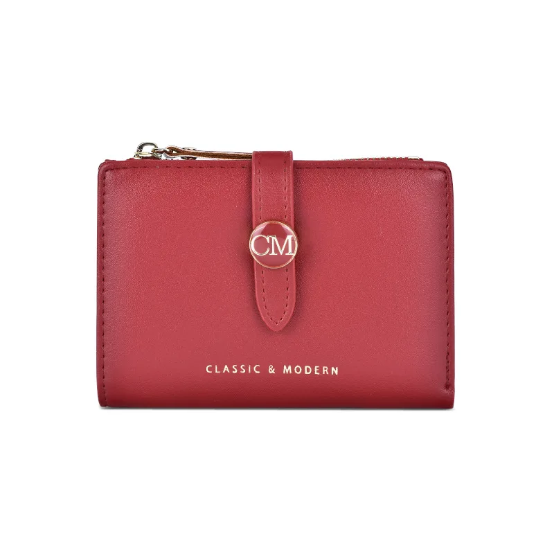 

Leather Short Wallet Short Texture Buckle Folding Multi Money Cash Card Holder Change Bag Zipper Wallet for Women Ladies Gifts