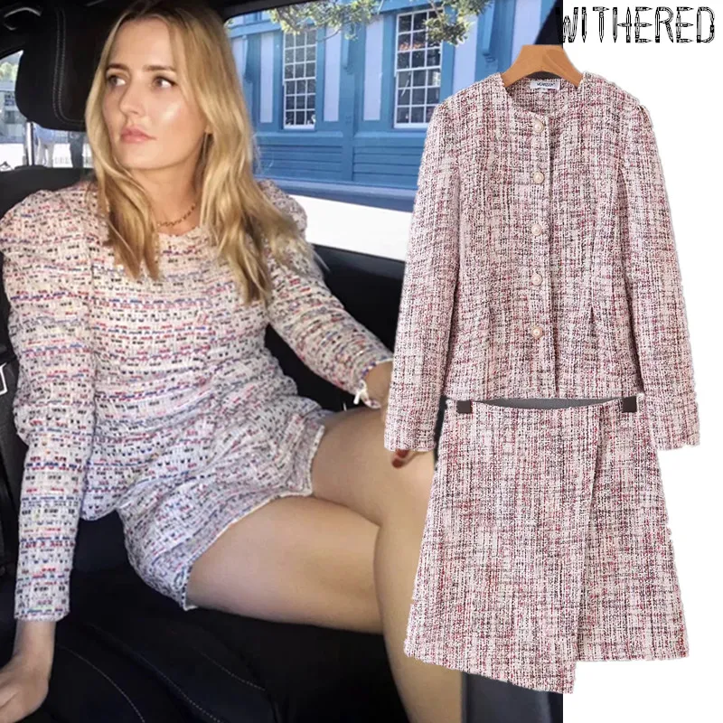 Увядший модный блейзер для блогеров feminino twill cordillas blazer mujer женские блейзеры и куртки с юбкой комплект из 2 предметов для женщин