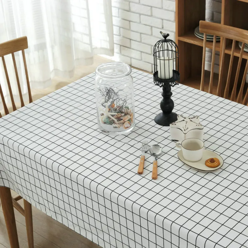 Plaid Series Geometric Patterns Printed Cotton Linen Fabric DIY Sewing Linen Cotton Fabric Canvas Material Tablecloth Pillowcase