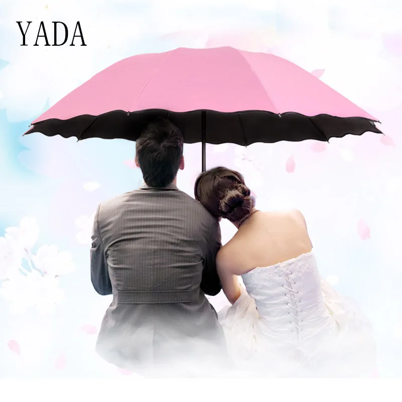 

YADA Brand INS Creative Flower Umbrella Parasol UV Rainy Three Folding Umbrellas For Women Men UV Windproof Umbrellas YD200032