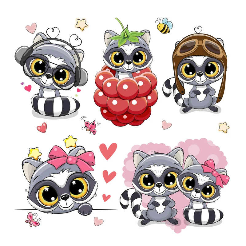 Симпатичная комбинация с мультяшными животными сделай сам термопередача