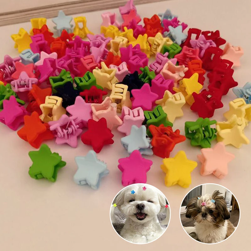 

10-30pc Girl Hair Accessories Cute Puppies Hair Accessories Handmade Flowers With Clip Dog Grooming Accessories for All Puppies