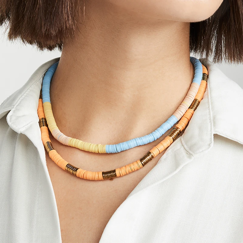 

Summer Fashion Wild Silicone Necklace Simple Art Design Women Ethnic Style Beach Jewelry Handmade Adjustable Men Choker 2020