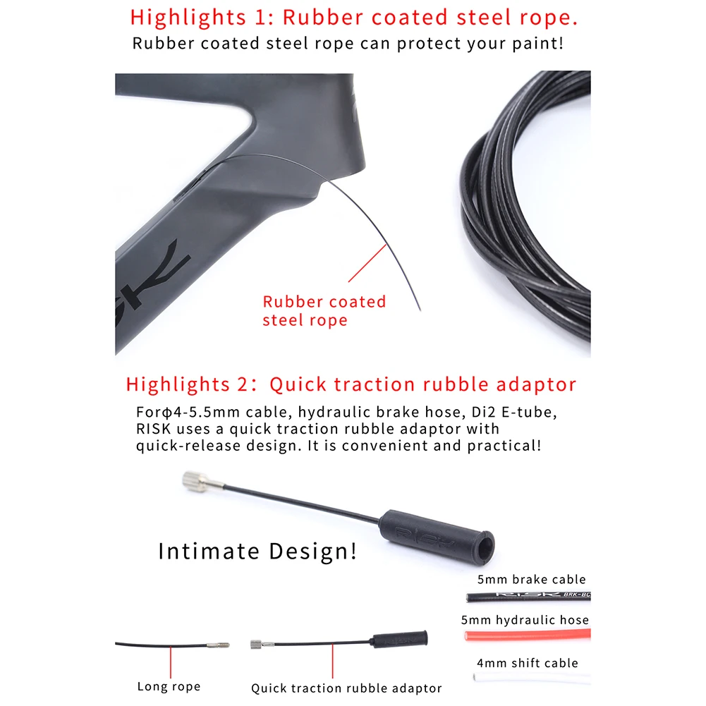 

Bicycle Internal Cable Routing Tool Shift Cable Hydraulic Wire Inner Cable Guide with Magnet Set Internal Routing Kit